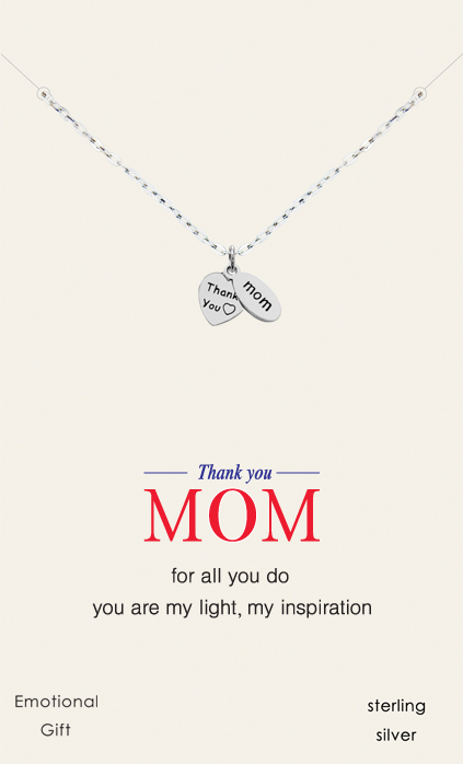 Thankyou mom silver pendant